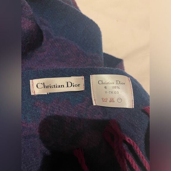 CHRISTIAN DIOR Wool vintage scarf - Picture 7 of 8